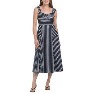 ZOE & CLAIRE Sleeveless Striped Midi Dress